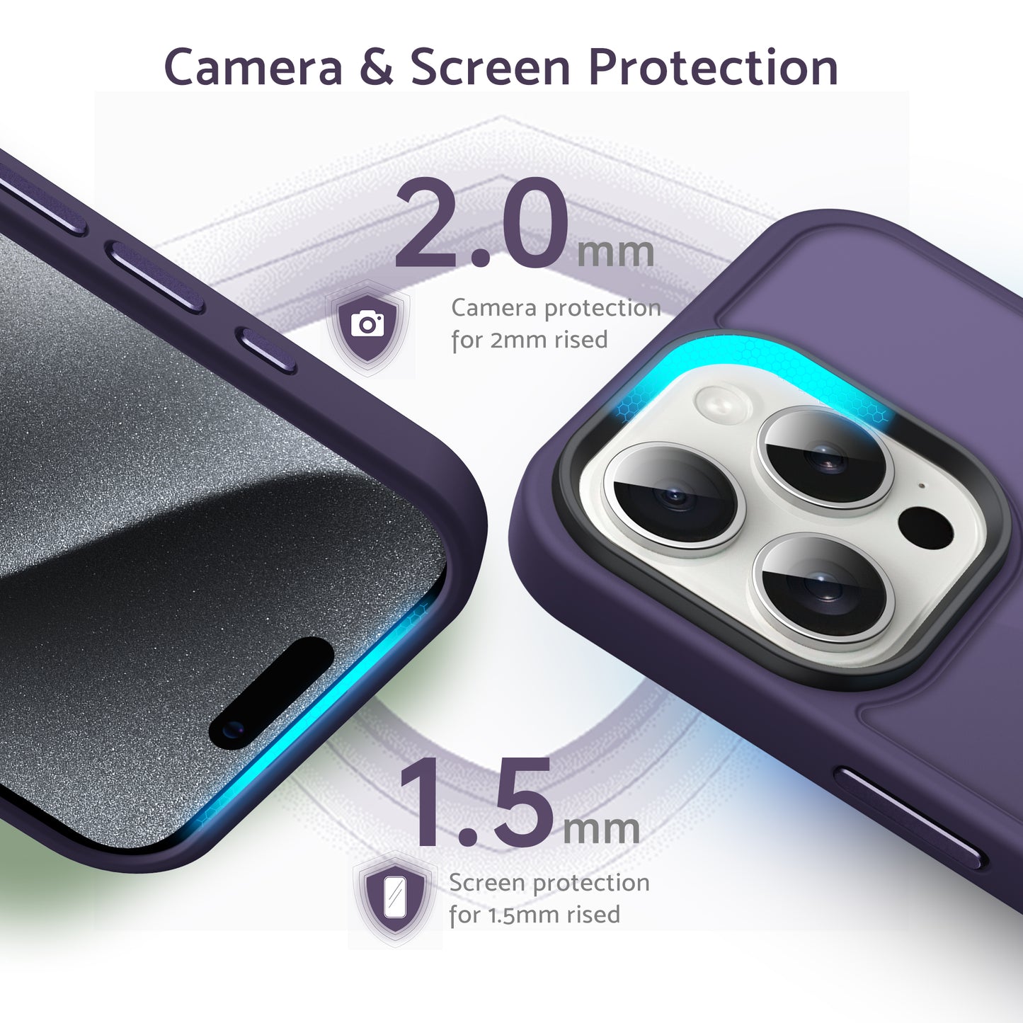 Anqrp Designed for iPhone 15 Pro Case, [Support Wireless Charging] Soft Silicone Slim Anti-Scratch Protective Phone Case for iPhone 15 Pro 6.1 inch, Dark Purple